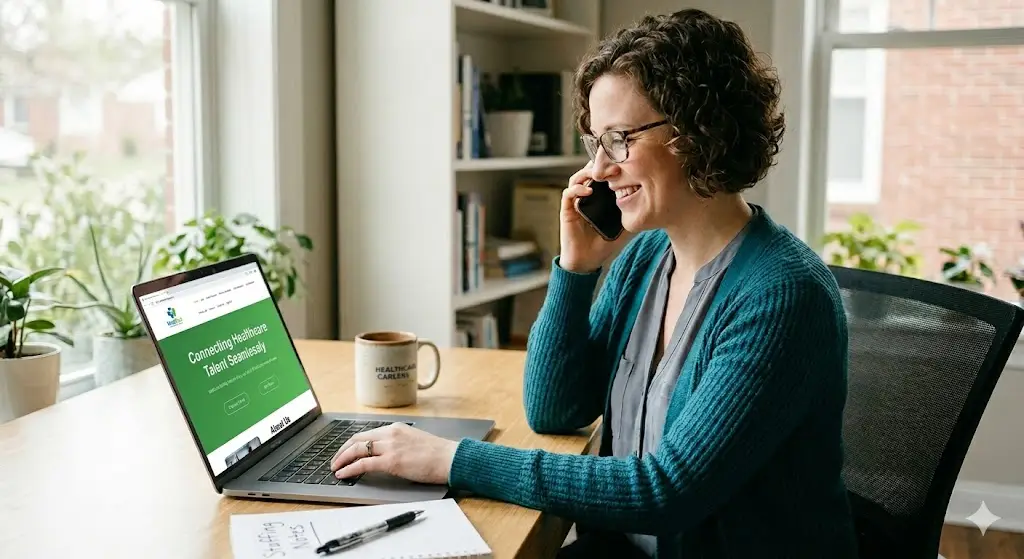 A woman on the phone